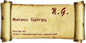 Matesz György névjegykártya