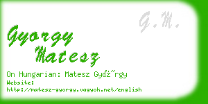 gyorgy matesz business card